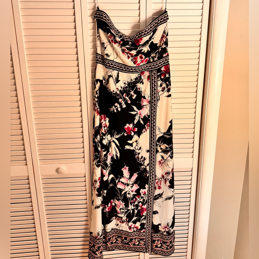 EUC White House Black Market strapless dress, size L